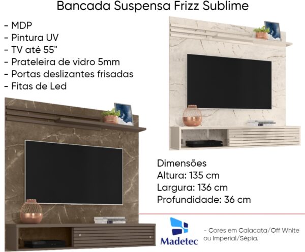 BANCADA SUSPENSA FRIZZ SUBLIME MADETEC - Imagem 3