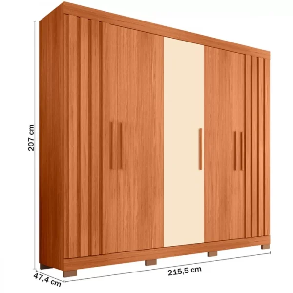GUARDA ROUPA 05 PORTAS 2 GAVETAS SOPHIA 2.2 CAEMMUN