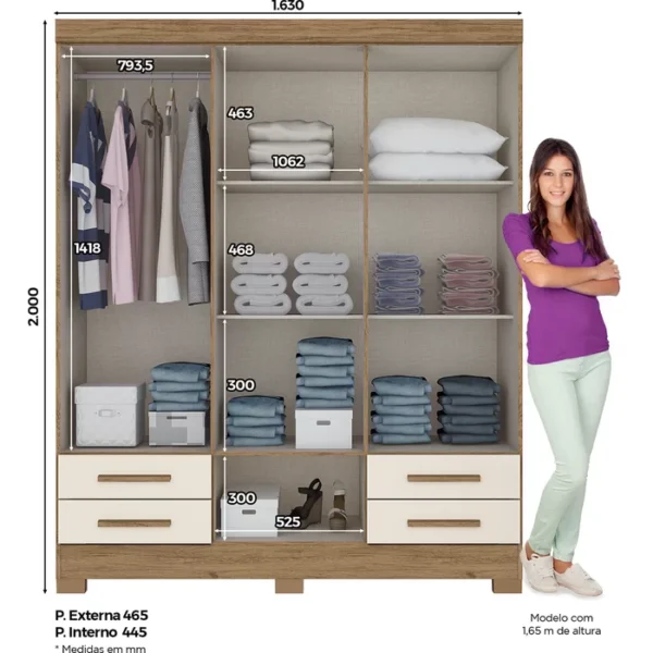 GUARDA ROUPA 06 PORTAS B63 HENN BRIZ