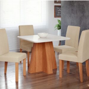 MESA DE JANTAR QUADRADA LARISSA COM 04 CADEIRAS CIMOL