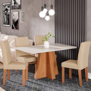 MESA DE JANTAR LARISSA COM 04 CADEIRAS CIMOL