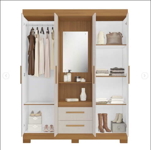 GUARDA ROUPA 04 PORTAS NT 6055 NOTAVEL - Imagem 3